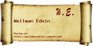 Wellman Edvin névjegykártya